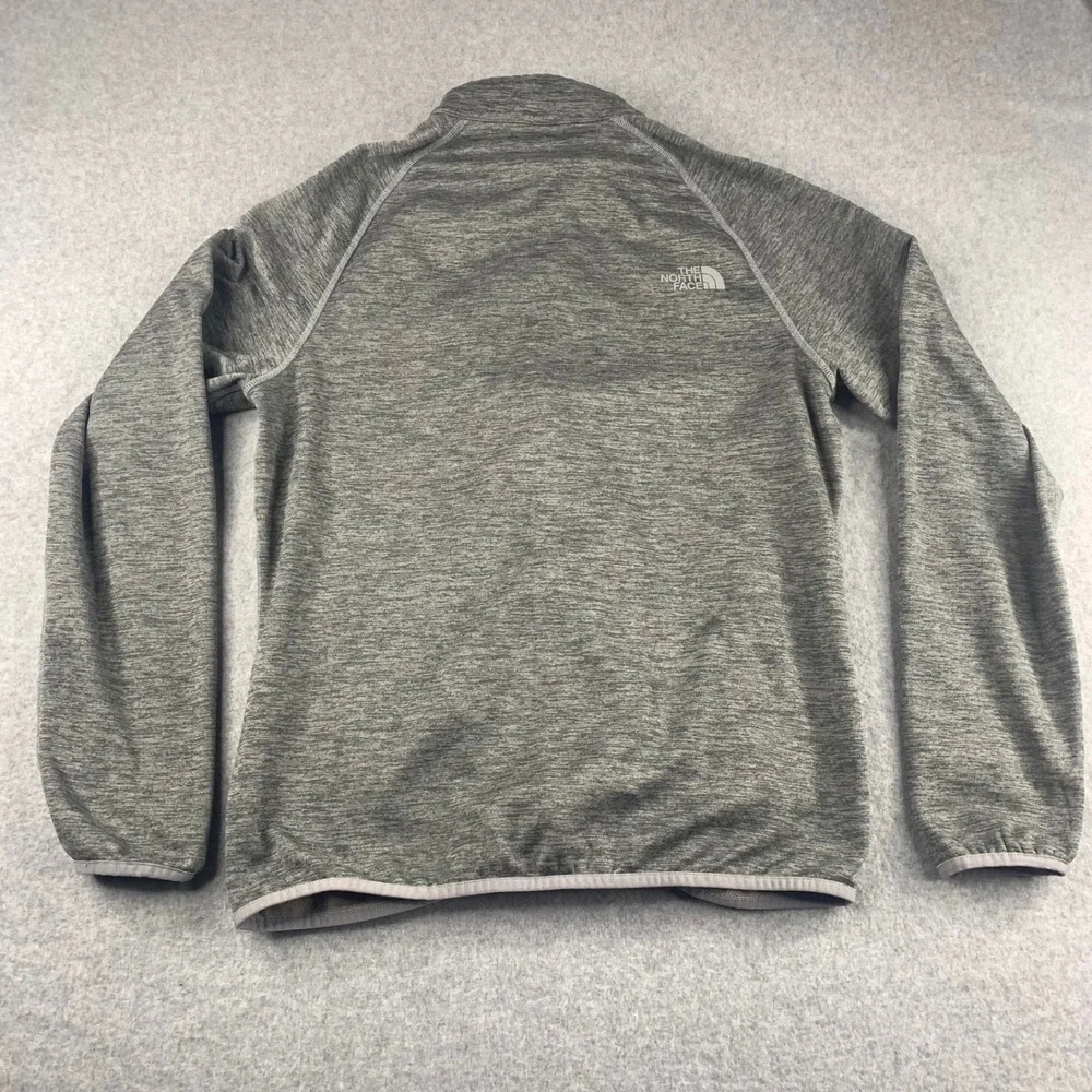 The North Face Fleece Jacket Mens M Grey Full Zip Heathered Mock Neck Activewear